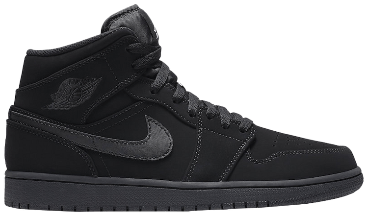 air jordan 1 mid black leather