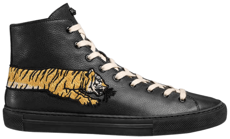 gucci leather high top with tiger