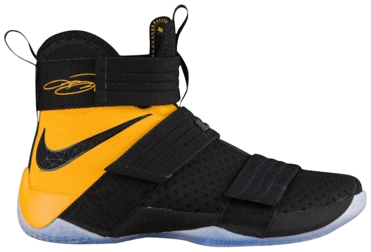 black and yellow lebrons