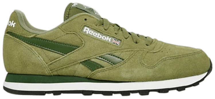 reebok classic green suede