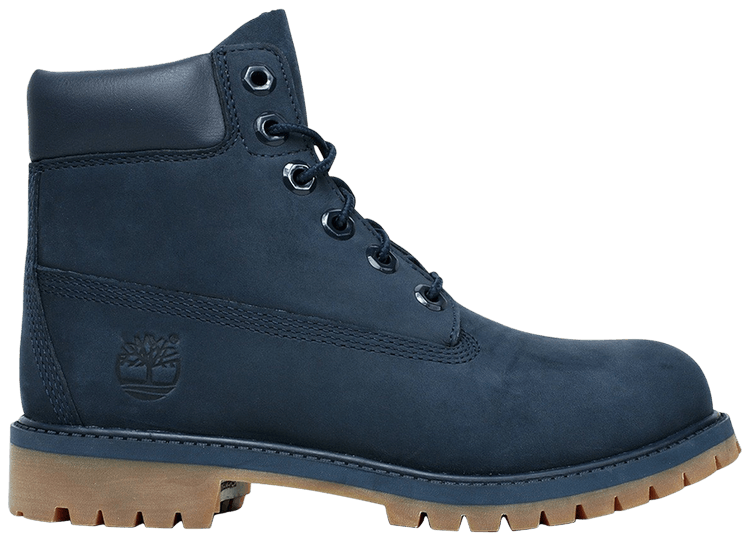 navy blue and brown timberlands
