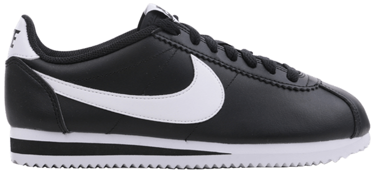 black and white leather cortez
