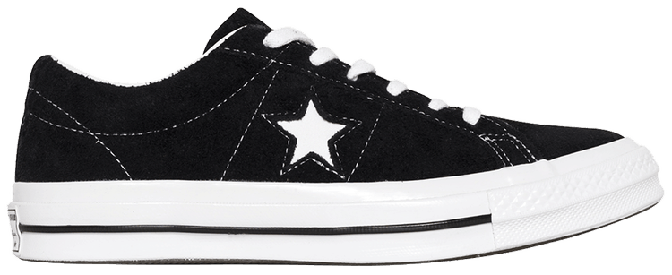 converse black mono one star ox suede trainers