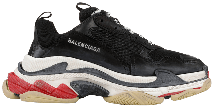 Balenciaga Men s Triple S Mesh Leather Sneakers Gray
