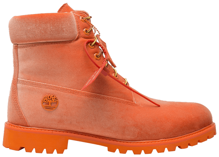 off white timberland orange