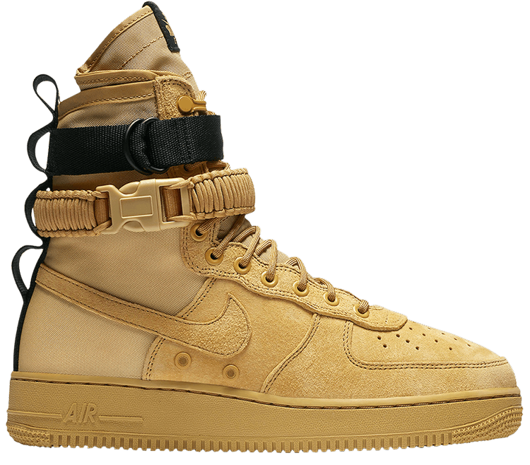 nike air force 1 high wheat on foot