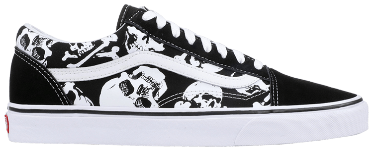 black and white skull vans
