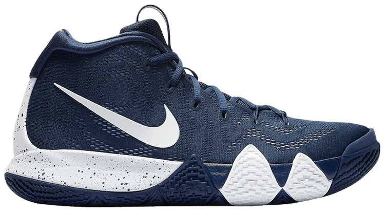 white and blue kyrie 4