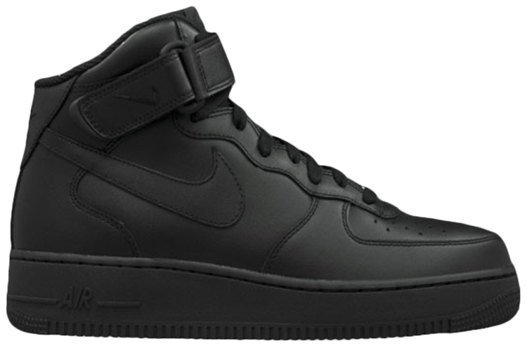 Air Force 1 Mid GS 'Triple Black' - Nike - 314195 001 | GOAT