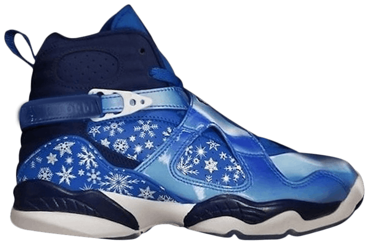 blue jordans with snowflakes