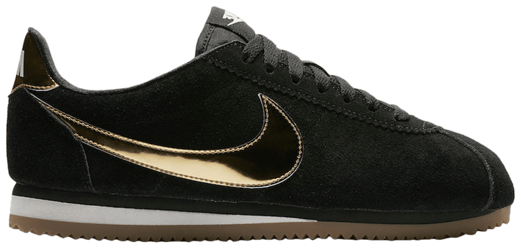 nike cortez se black and gold
