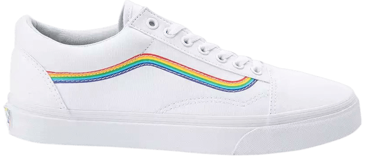 old skool rainbow skate shoe