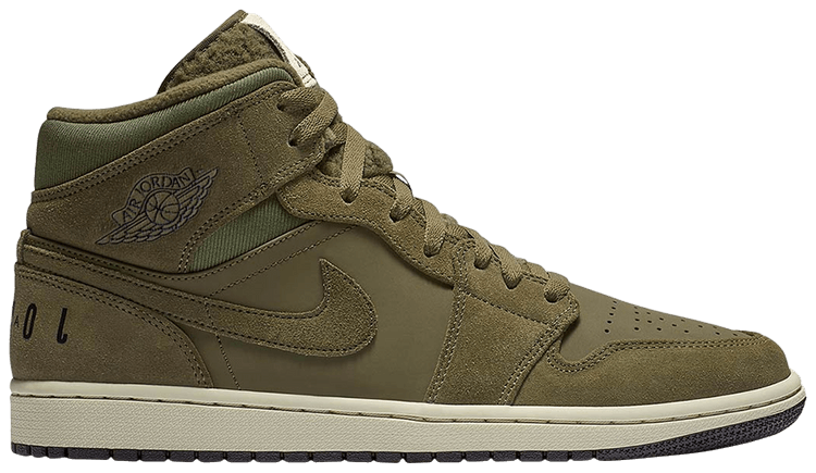 olive green jordan ones
