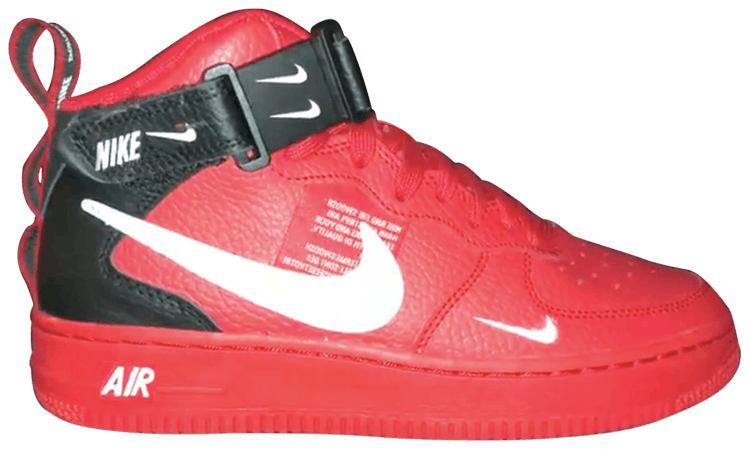nike air force 1 mid black and red