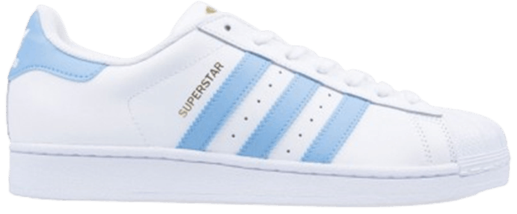 adidas superstar white with blue stripes