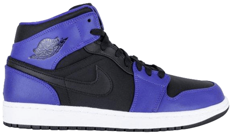 Nike Women's Air Jordan 1 Mid (Black Grape/ Purple/ Dark Concord/ Black/ White/ New Emerald 