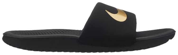 nike kawa slide black gold