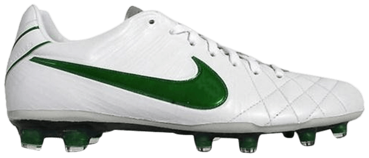 nike tiempo white green