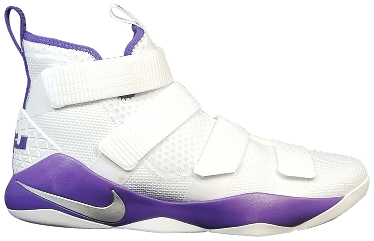 white and purple lebrons cheap online