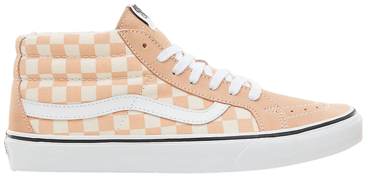 checkerboard vans peach