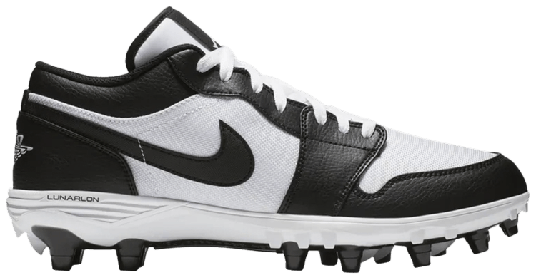 jordan 1 cleats low black and white