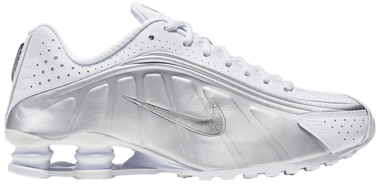 nike shox r4 all white