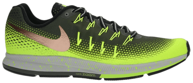 Air Zoom Pegasus 33 Shield Khaki Volt Nike 849564 300 Goat