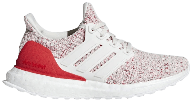 Adidas Ultraboost Shoes - Kids - Chalk White / Active Red - 5.5