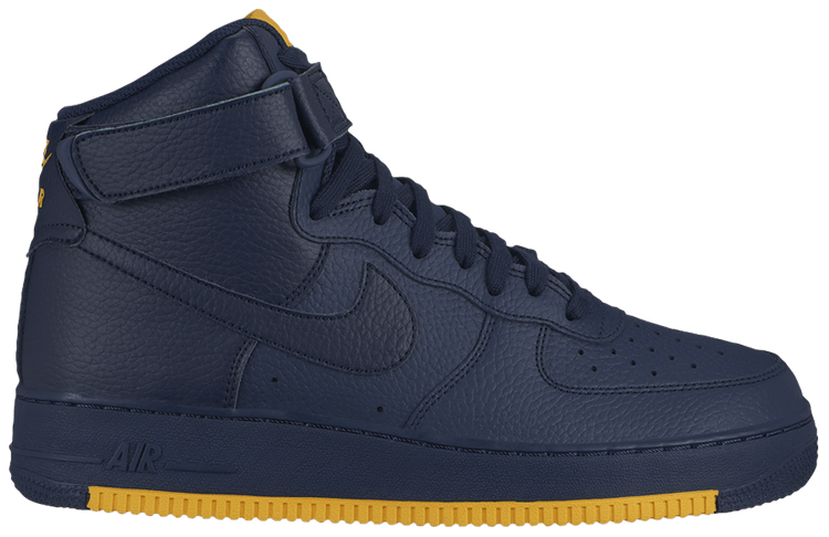 blue and yellow high top air force ones