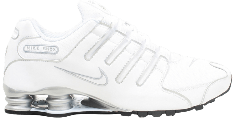 nike shox nz white metallic silver