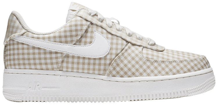 womens air force 1 low qs gingham pack beige
