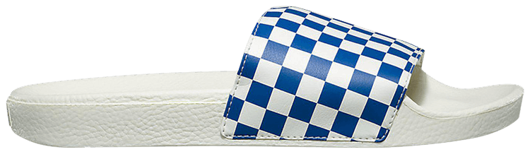 Vans checkerboard slides blue clearance
