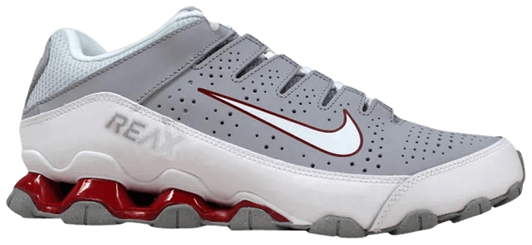 nike reax gray and red