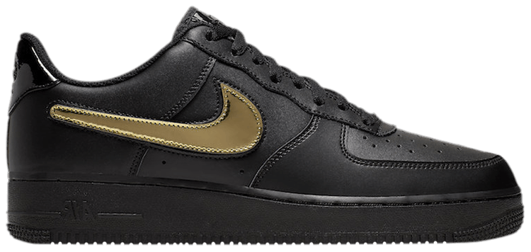 black air force 1 with gold swoosh