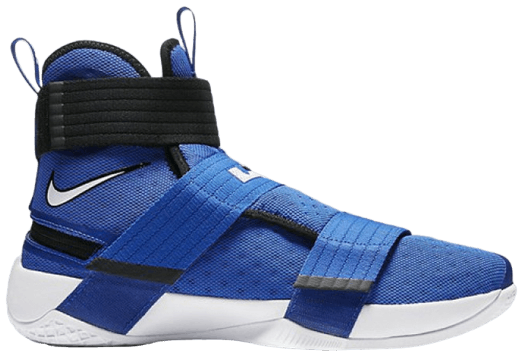 white and blue lebron soldier 10