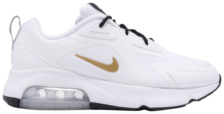 air max 200 white metallic gold