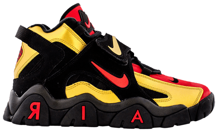 nike air barrage red and gold
