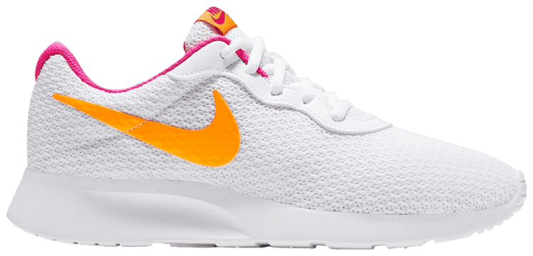 nike tanjun white and gold