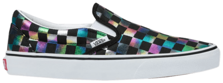vans slip on iridescent checkerboard