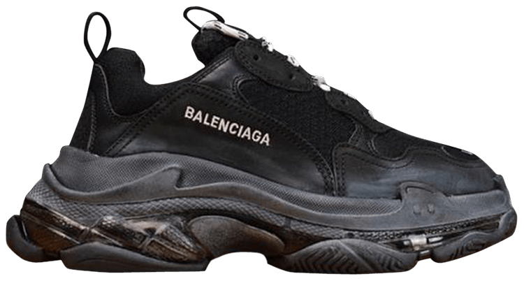 Balenciaga Triple S in green grey and white leather double