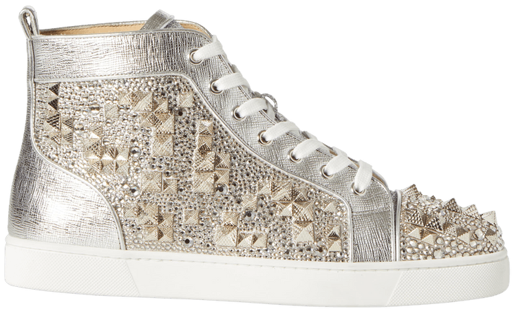 christian louboutin silver flats