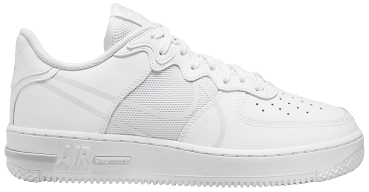 air force 1 react white grey