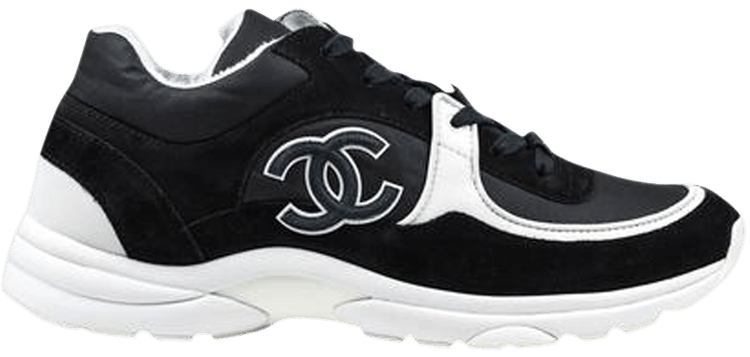 chanel cc logo sneaker black grey