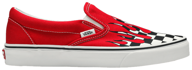red vans with fire