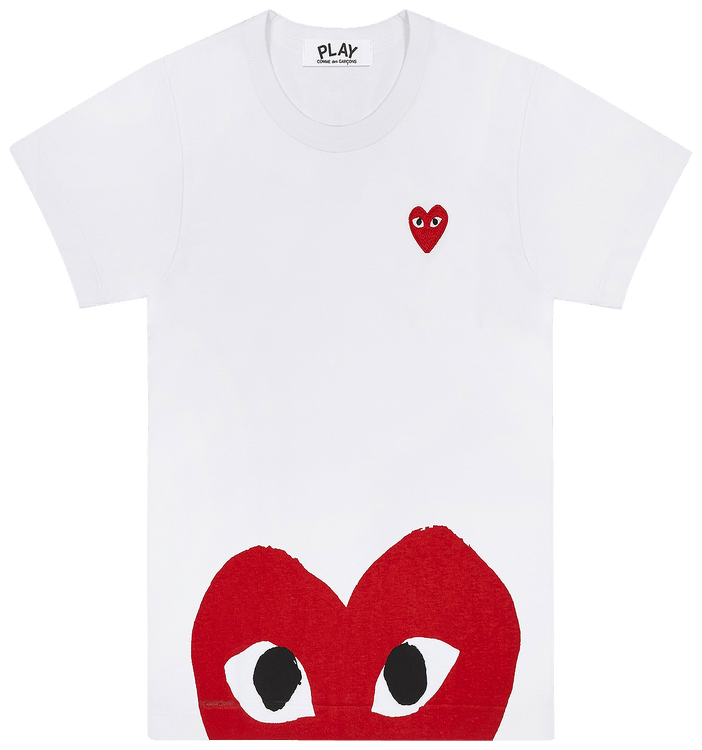 Comme Des Garcons Play Big Heart Polo T Shirt Black Comme Des