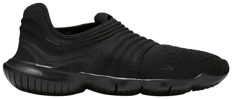nike free rn flyknit triple black