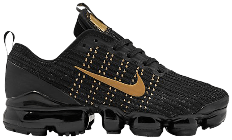 nike air vapormax flyknit black and gold