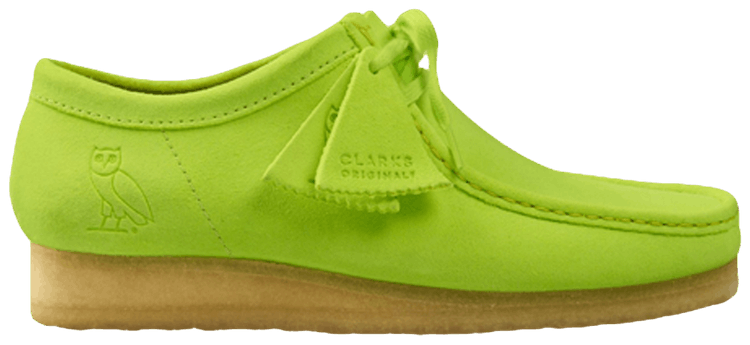 clarks wallabee lime suede