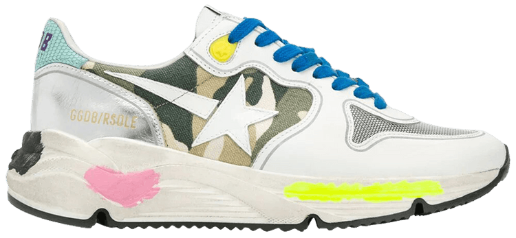 golden goose camo running sneakers