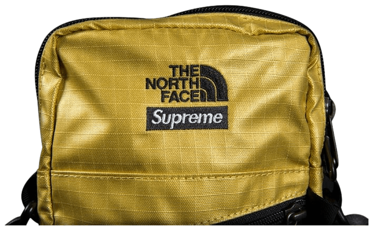 supreme north face shoulder bag gold